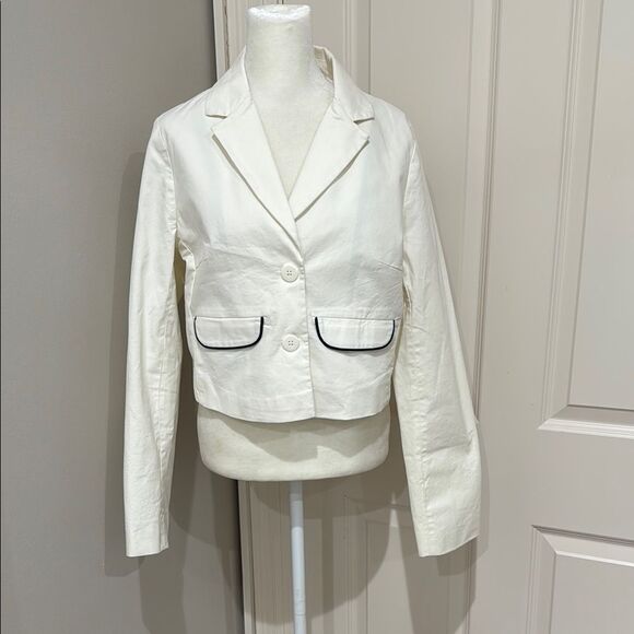 Maeve Anthropologie Women's White Blazer Jacket Size 10 - Picture 1 of 2